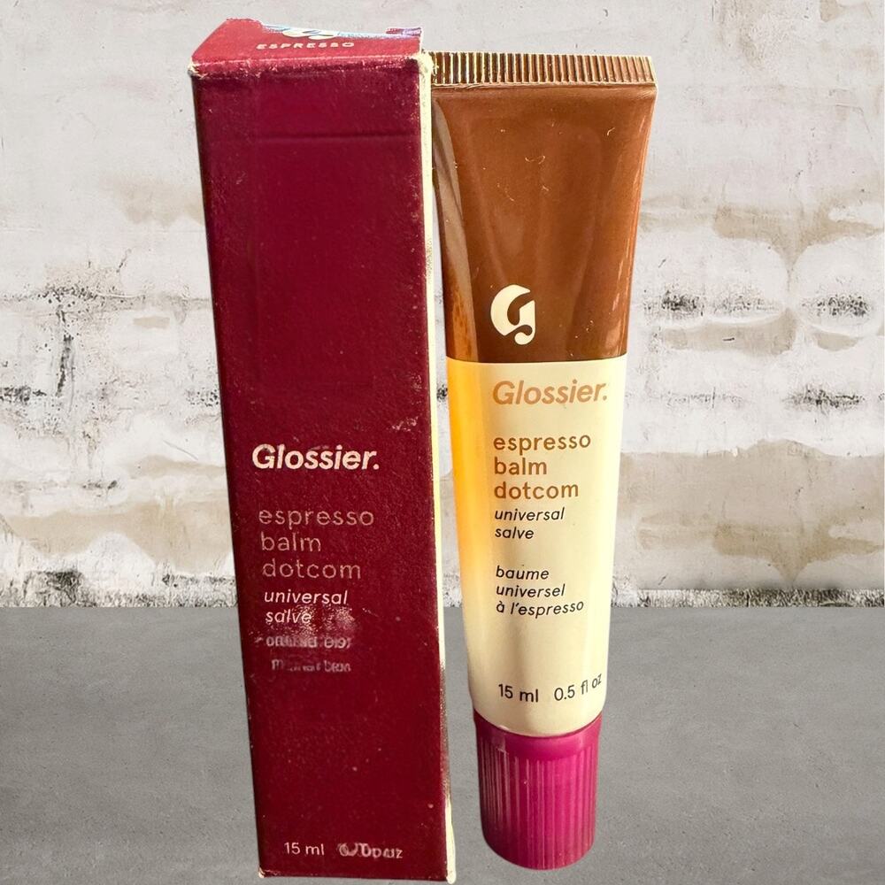 Glossier $16 Balm Dotcom Lip Balm and Skin Salve in Expresso NIB